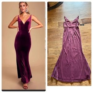Lulu’s velvet formal gown- mauve